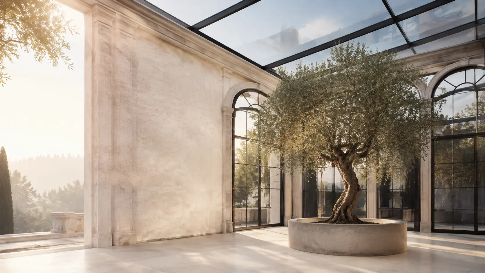 A light-filled estate orangery representing business continuity and growth